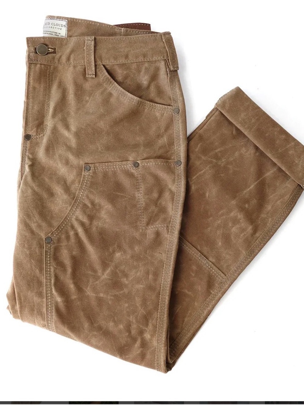 Red clouds Collective GN.05 WOMEN'S WAXED CANVAS FITTED WORK PANT - BRUSH BROWN